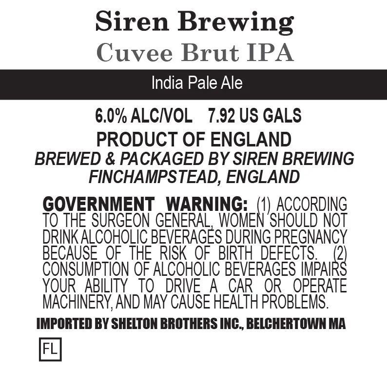 Cuvee Brut IPA label