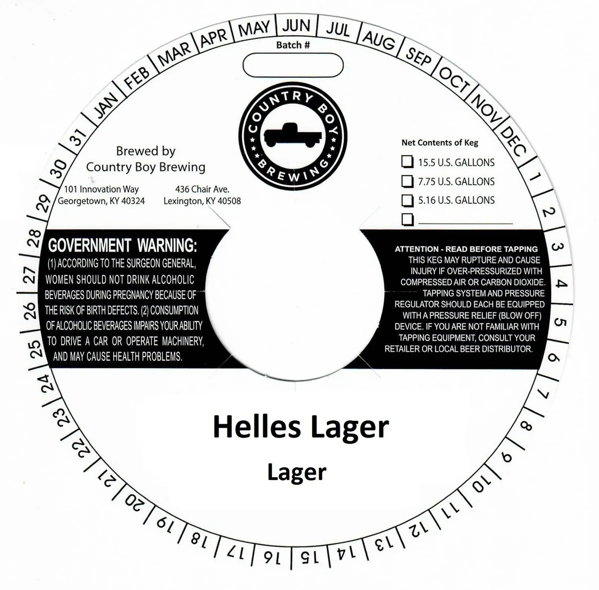 Helles Lager label art — COUNTRY BOY BREWING