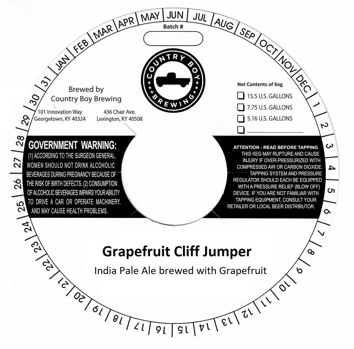 Grapefruit Cliff Jumper label art — COUNTRY BOY BREWING