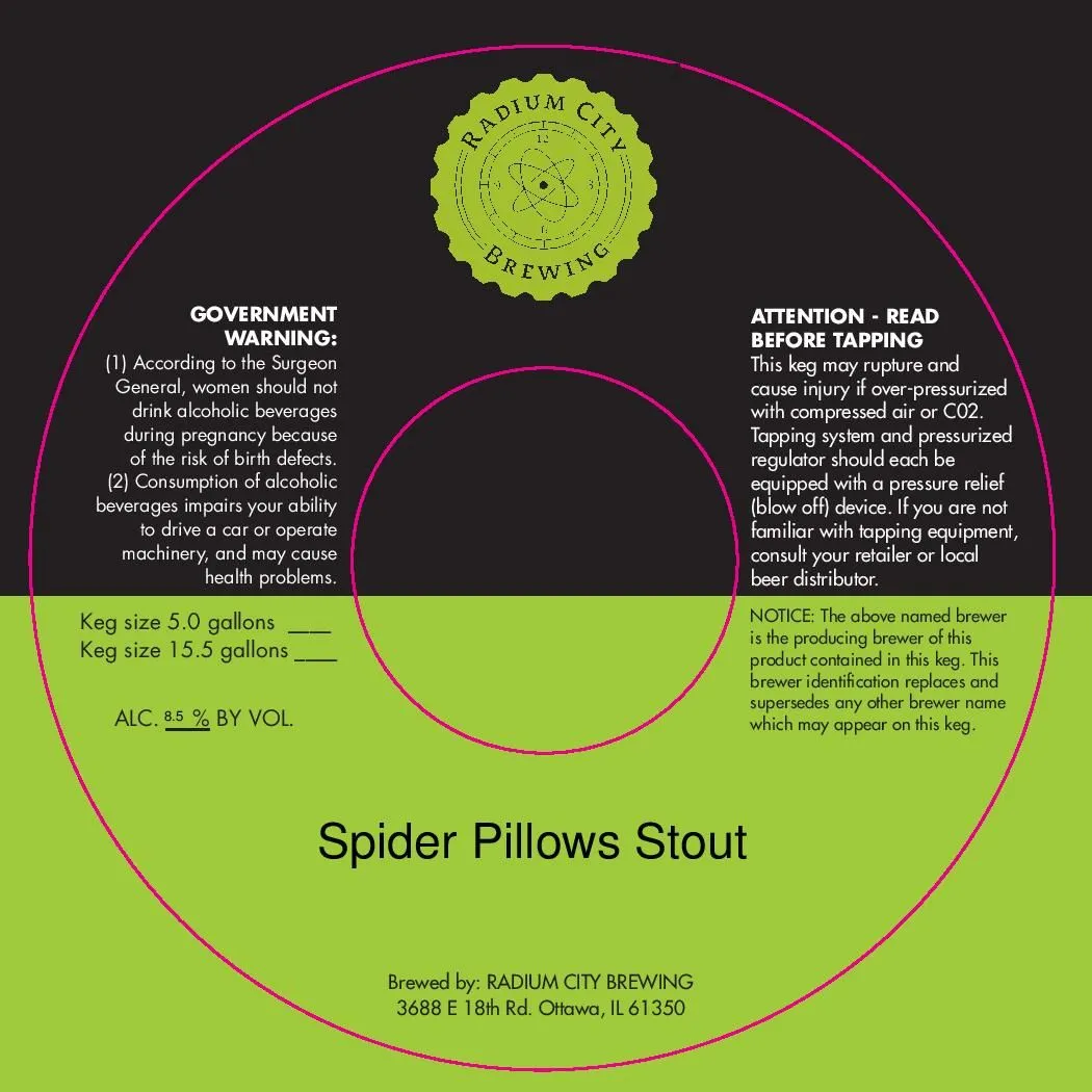 Spider Pillows Stout label