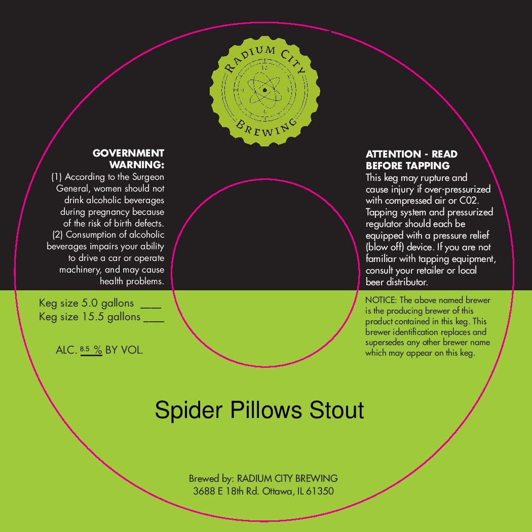 Spider Pillows Stout — full label as filed with TTB