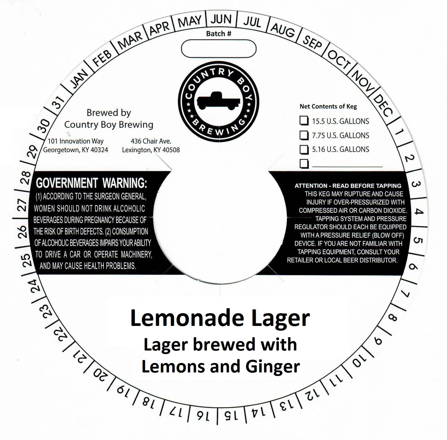 Lemonade Lager — full label as filed with TTB
