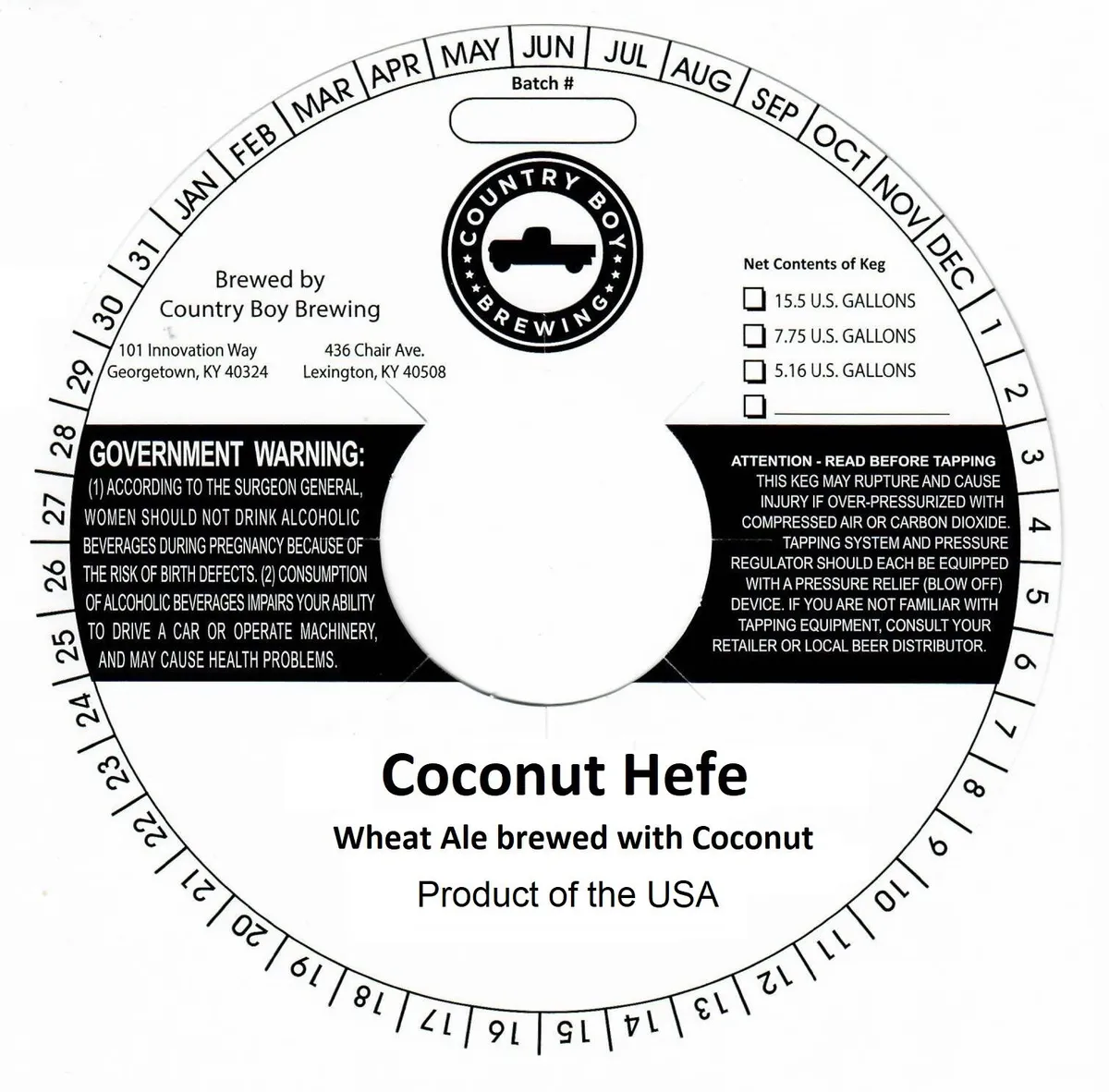 Coconut Hefe label art — COUNTRY BOY BREWING