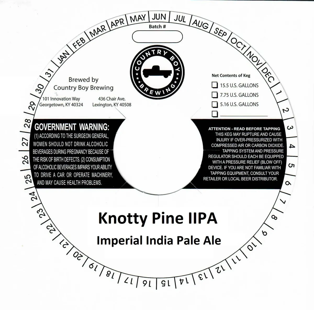 Knotty Pine IIPA label art — COUNTRY BOY BREWING