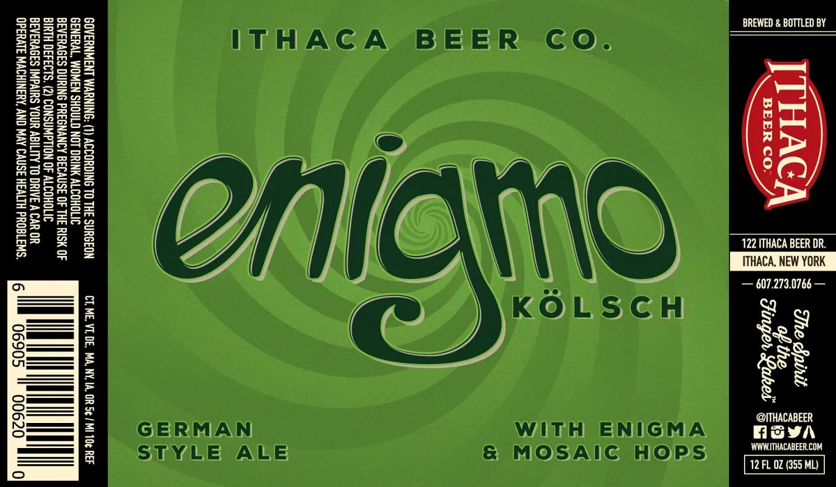 Enigmo label art — ITHACA BEER CO.