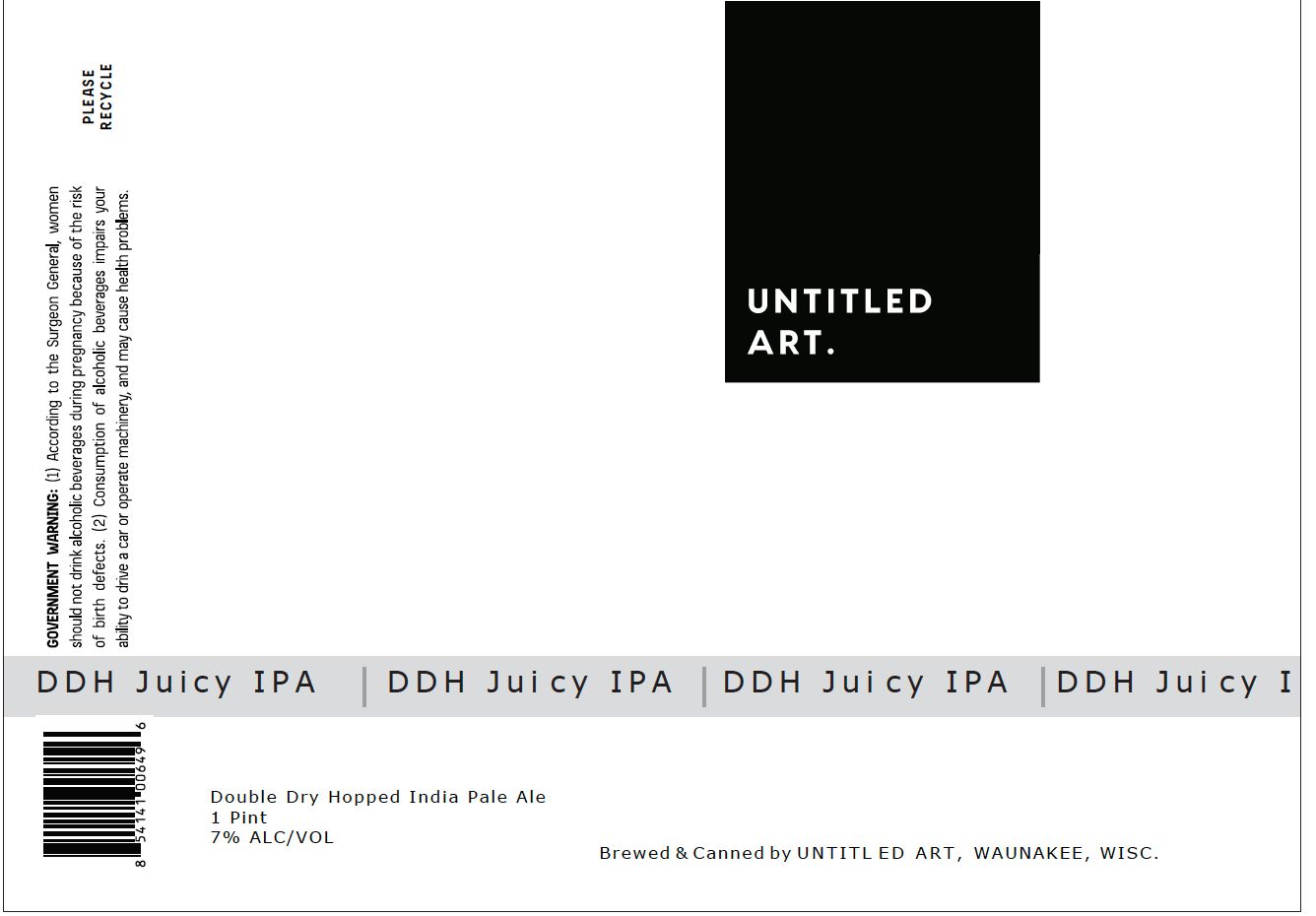 DDH Juicy IPA — full label as filed with TTB