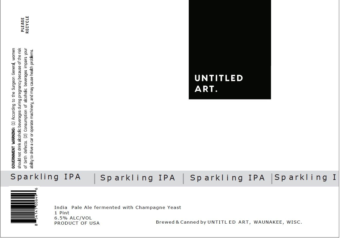 Sparkling IPA — full label as filed with TTB