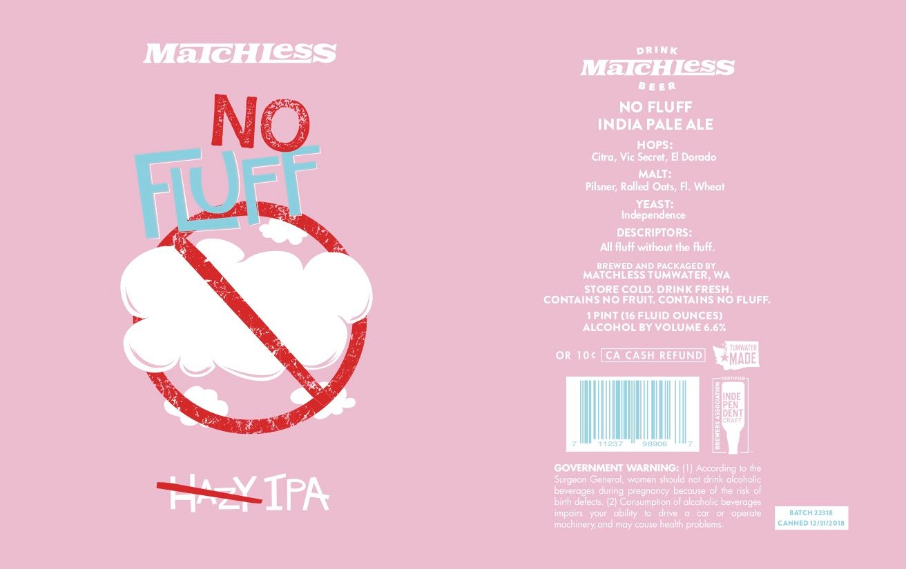 No Fluff India Pale Ale — full label as filed with TTB