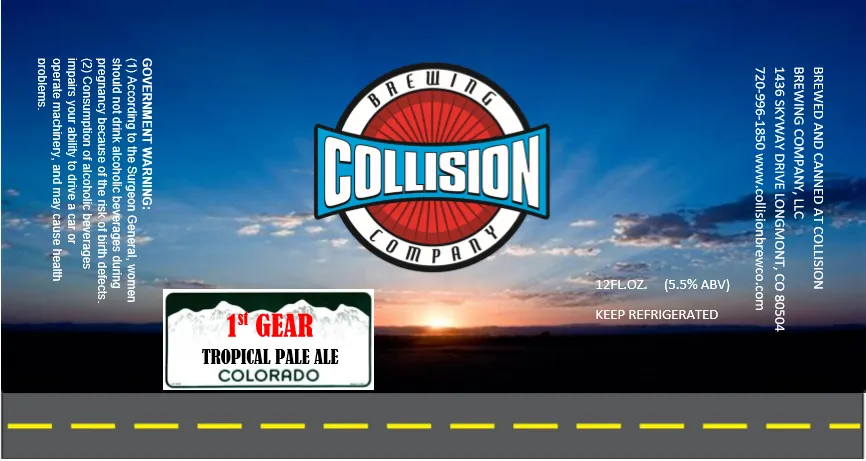1st Gear Tropical Pale Ale label art — 1ST GEAR