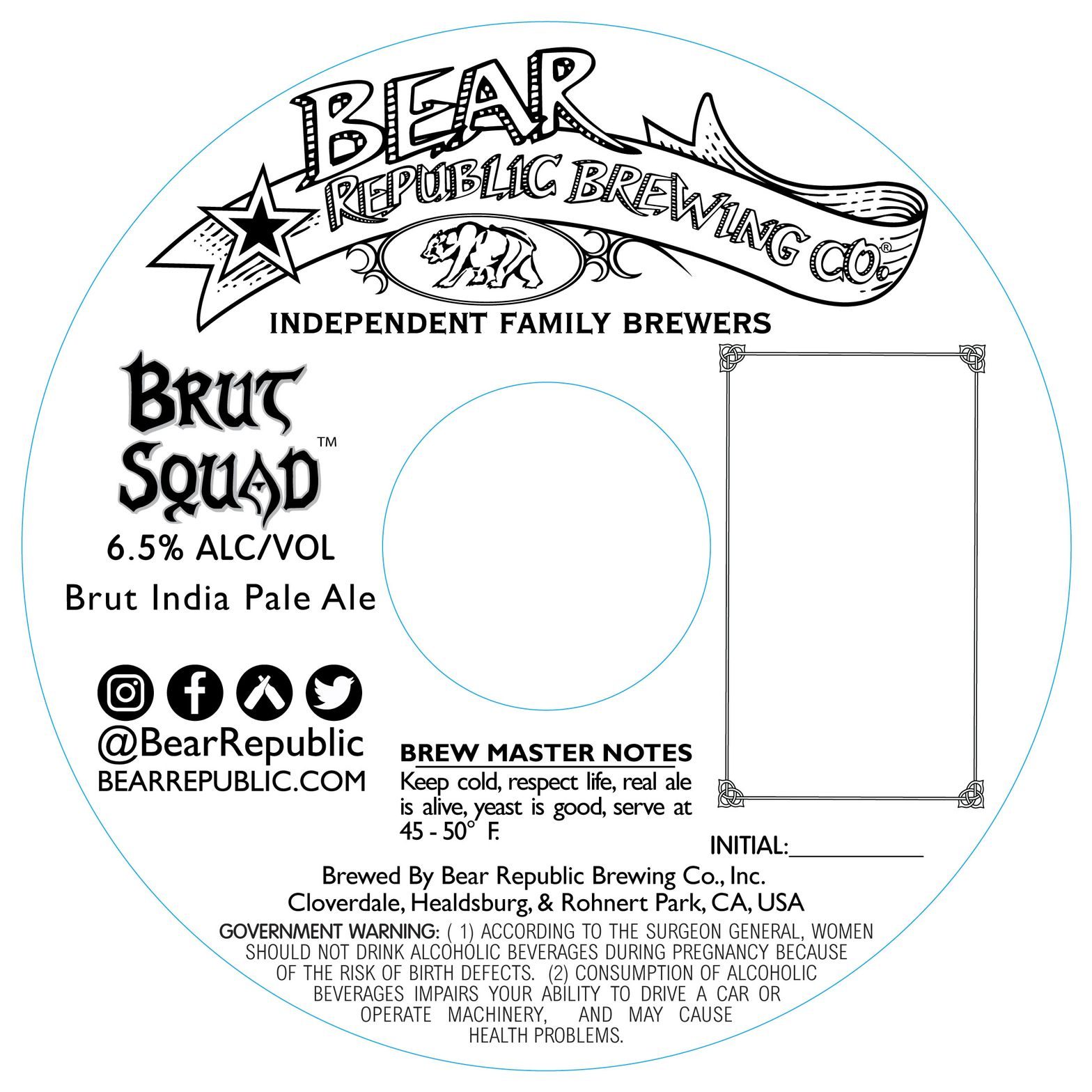 Brut Squad — full label as filed with TTB
