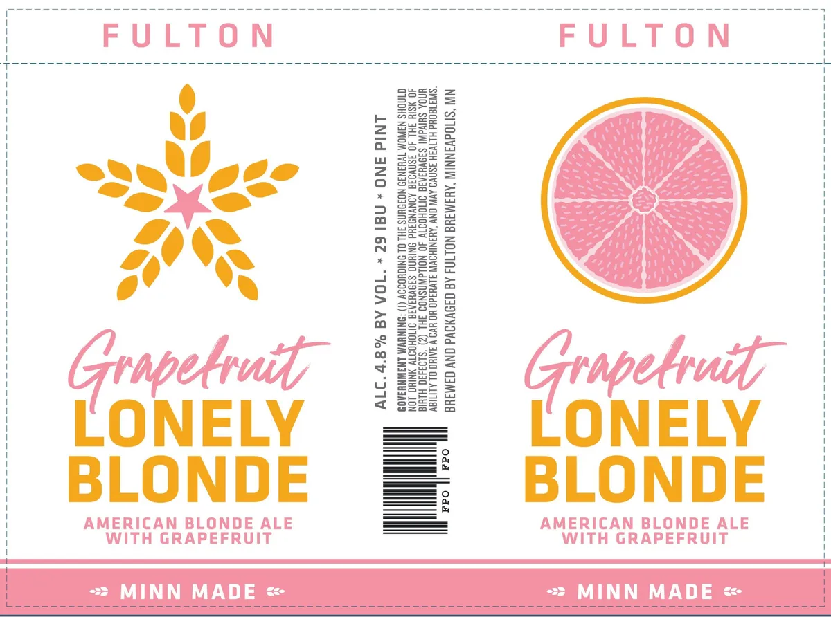 Grapefruit Lonely Blonde label art — FULTON