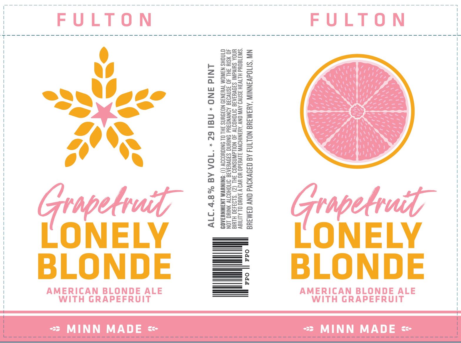 Grapefruit Lonely Blonde — full label as filed with TTB