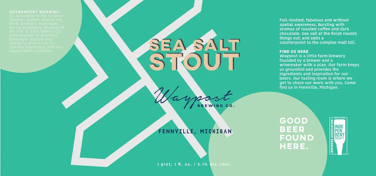 Sea Salt Stout label art — SEA SALT STOUT