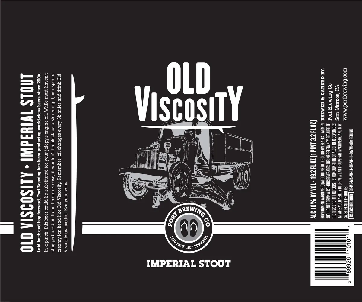 Old Viscosity label art — PORT BREWING CO.