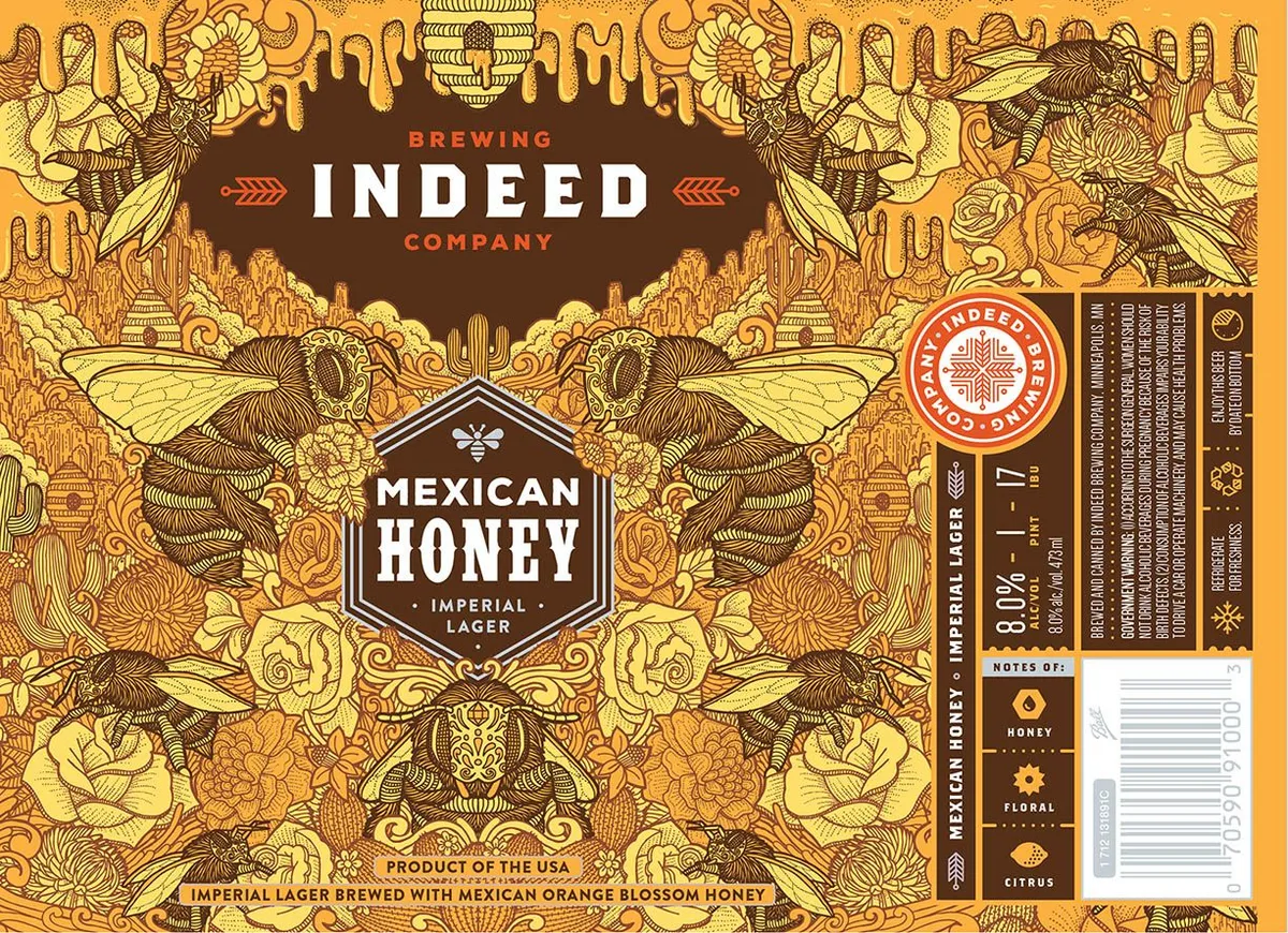 Mexican Honey label art — INDEED BREWING COMPANY