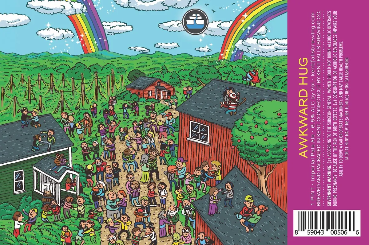 Awkward Hug label art — KENT FALLS BREWING CO.