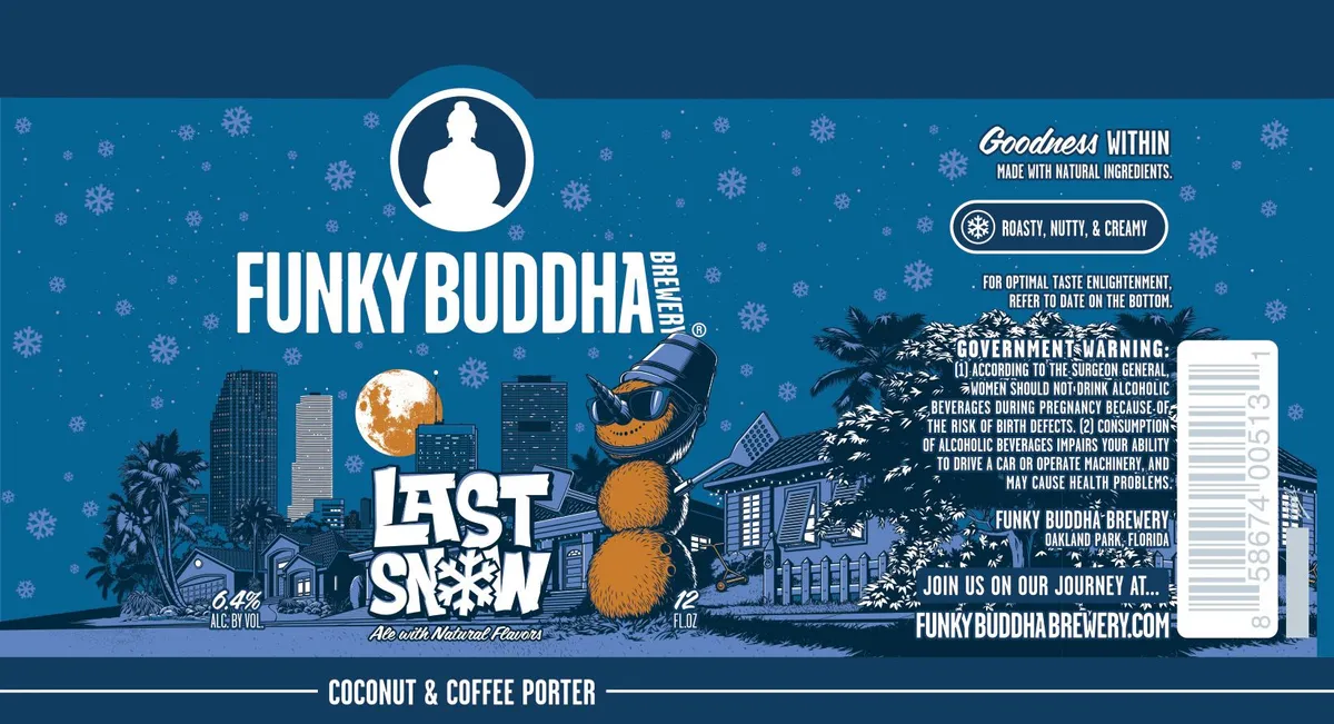 Last Snow label art — FUNKY BUDDHA BREWERY