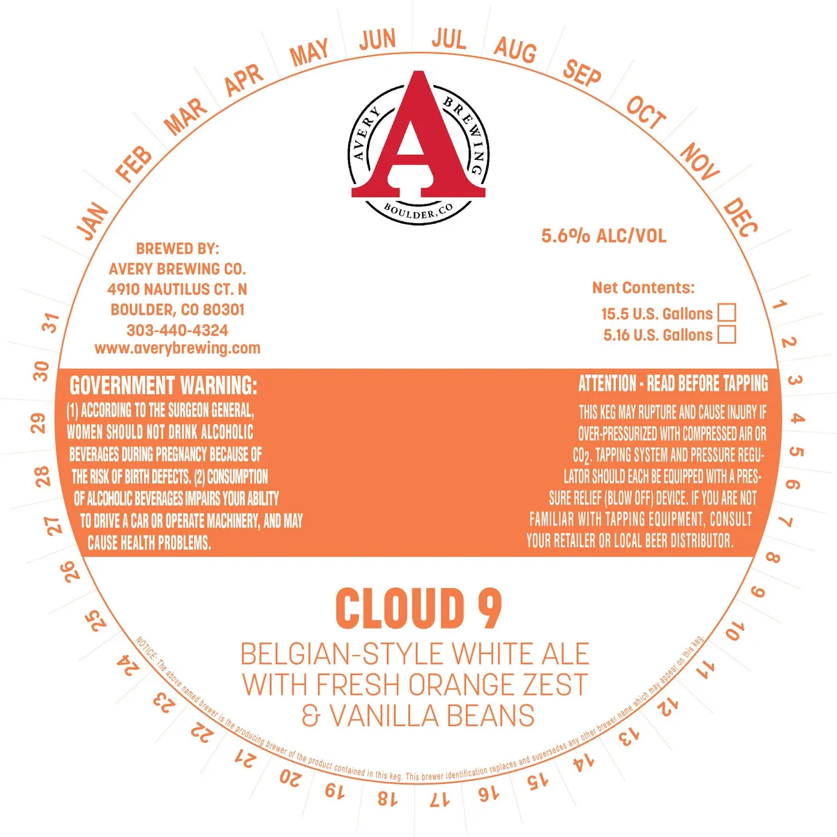 Cloud 9 label art — AVERY BREWING CO.