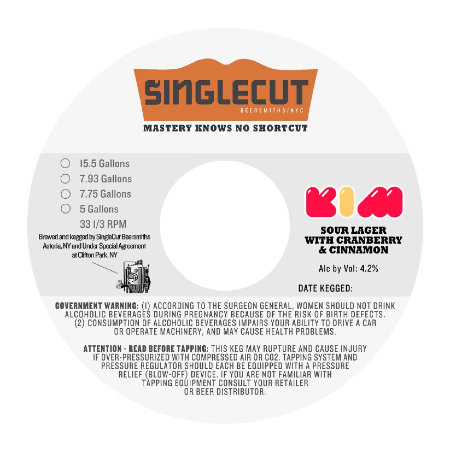 Kim Sour Lager With Cranberry & Cinnamon — full label as filed with TTB