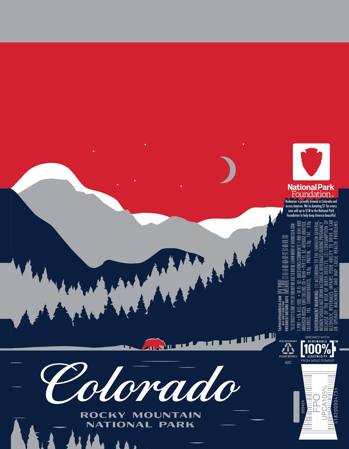 Colorado Rocky Mountain National Park — full label as filed with TTB