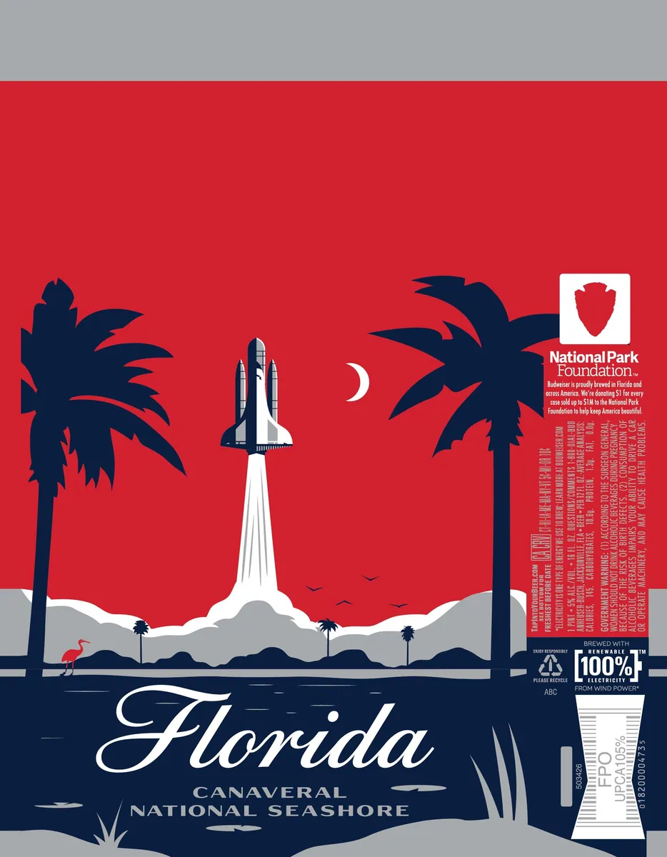Florida Canaveral National Seashore label art — BUDWEISER