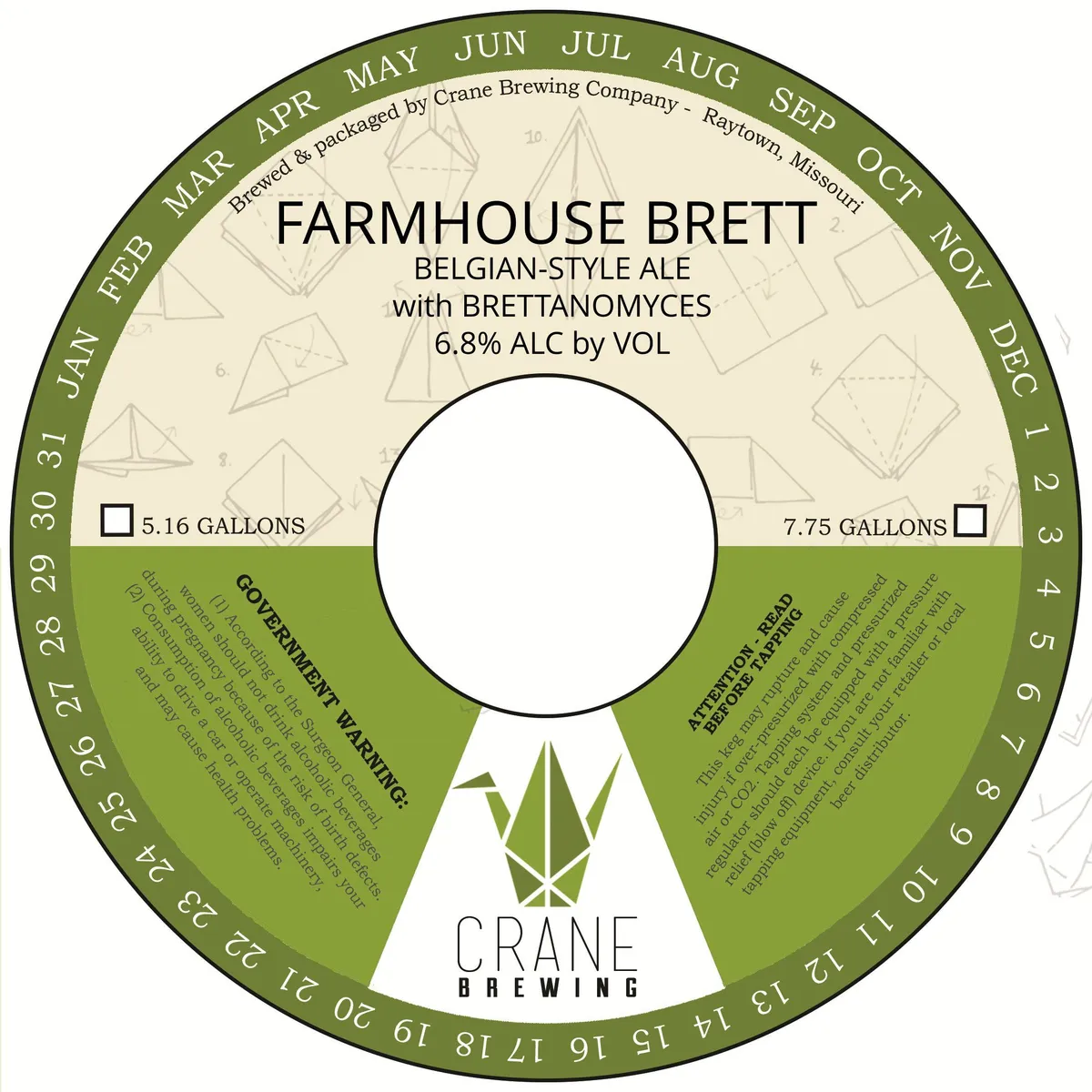 Farmhouse Brett label art — CRANE BREWING