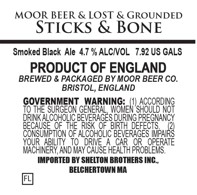 Sticks & Bone label art — MOOR BEER