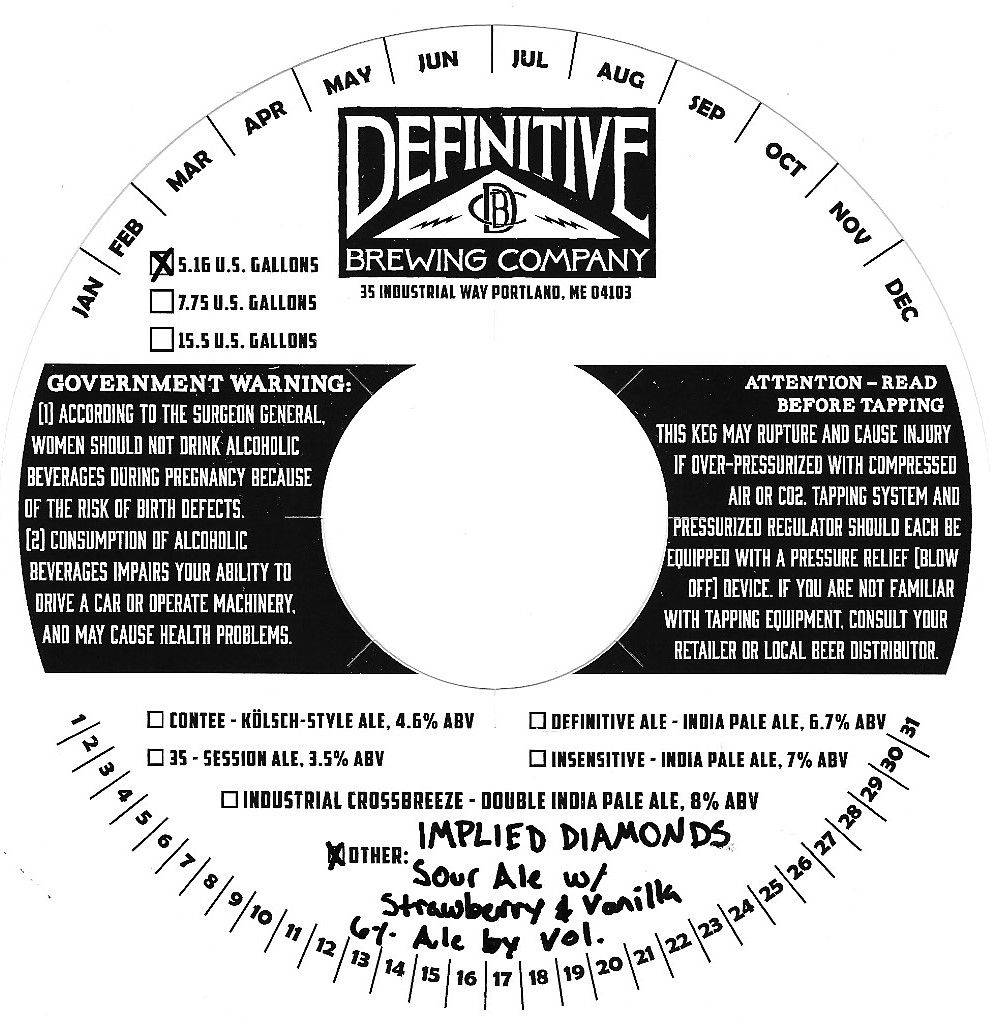 Implied Diamonds — full label as filed with TTB