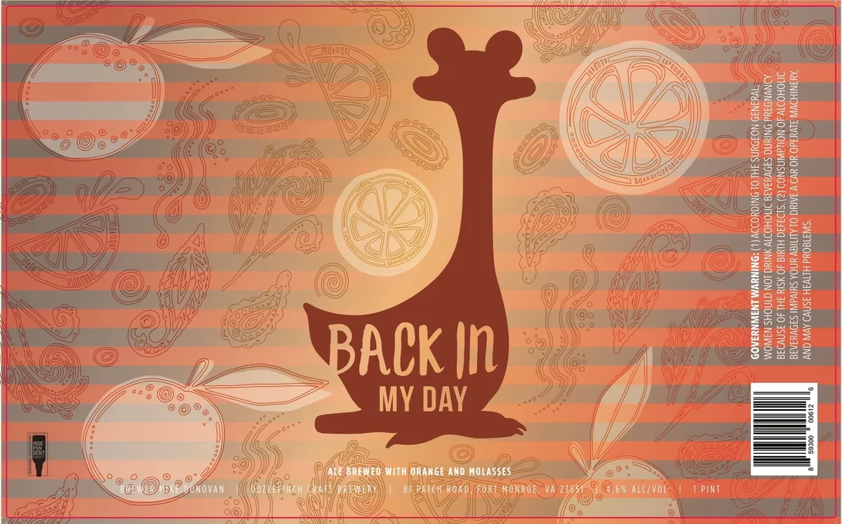 Back In My Day label art — OOZLEFINCH CRAFT BREWERY