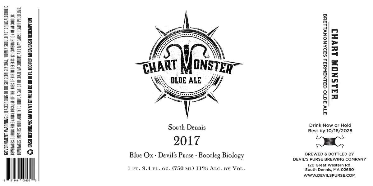 Chart Monster Olde Ale label art — DEVIL'S PURSE BREWING CO