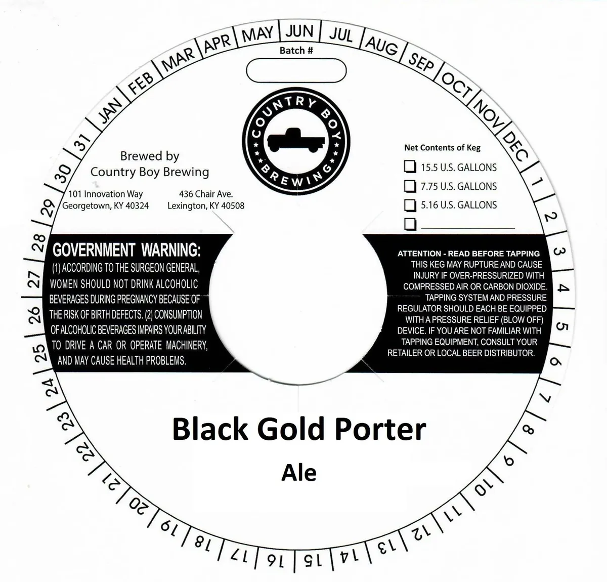 Black Gold Porter label art — COUNTRY BOY BREWING