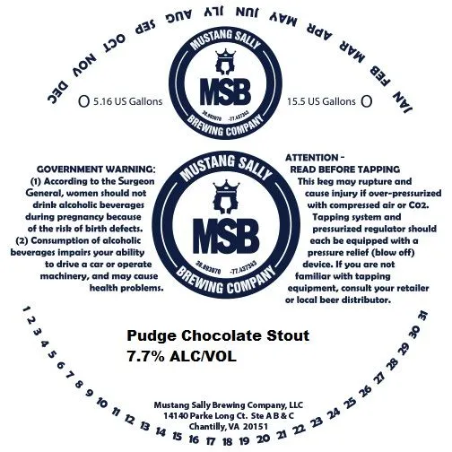 Pudge Chocolate Stout label