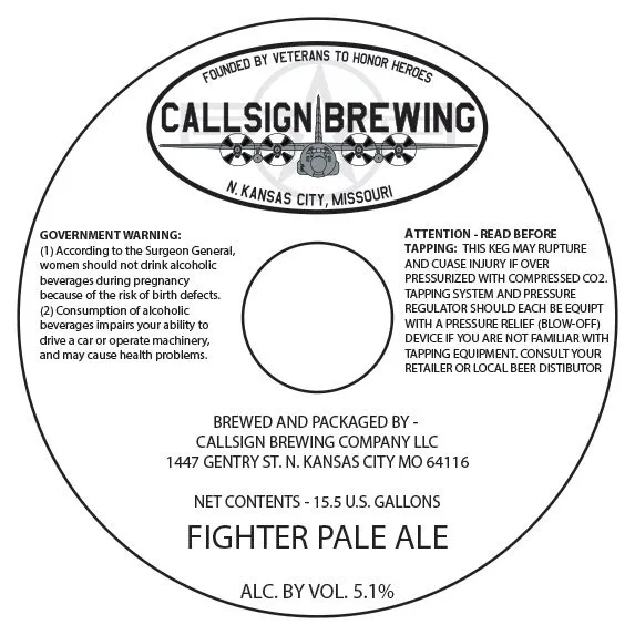 Fighter Pale Ale label art — CALLSIGN BREWING COMPANY LLC