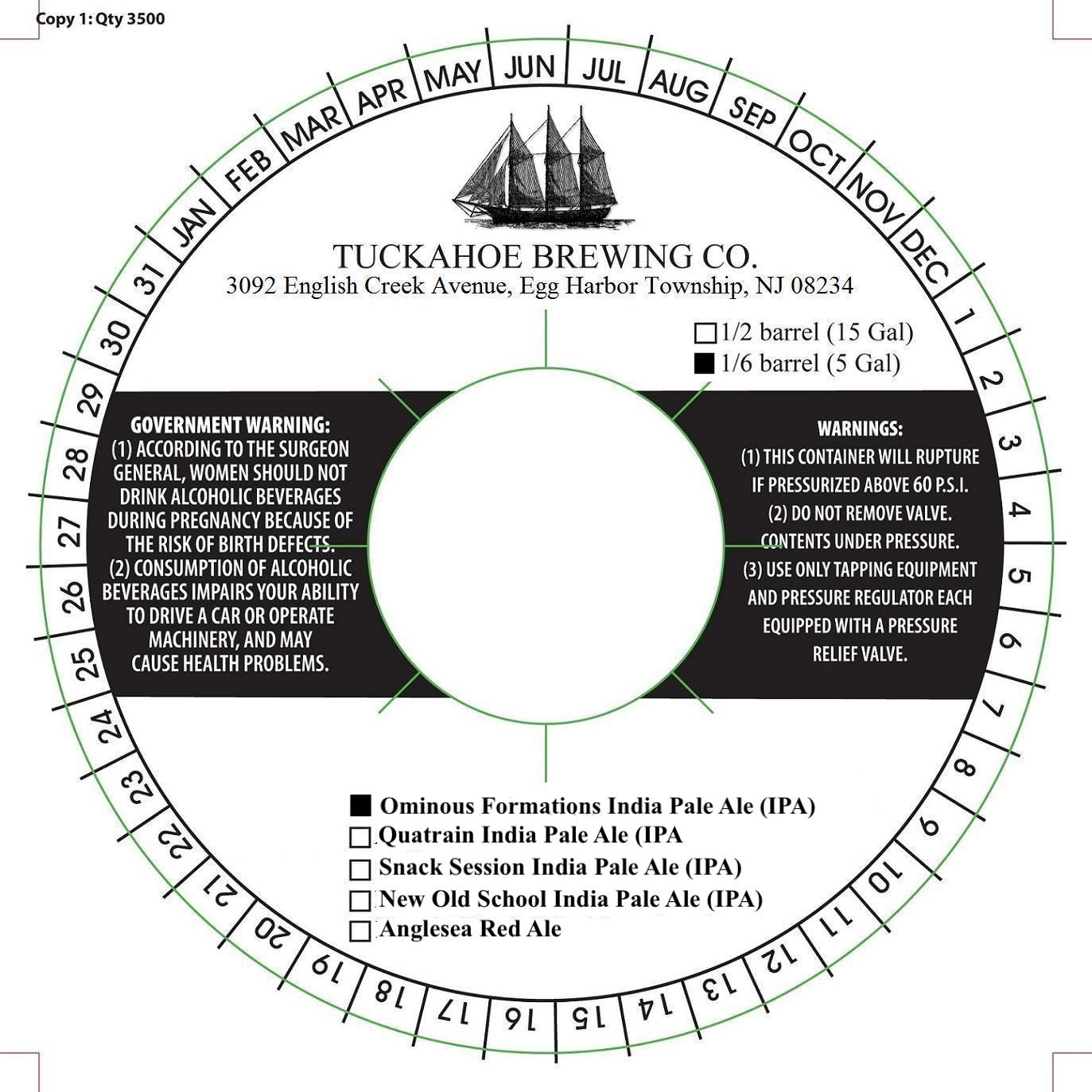Ominous Formations India Pale Ale — full label as filed with TTB