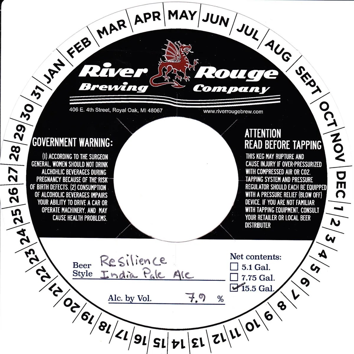 Resilience India Pale Ale label art — RIVER ROUGE BREWING COMPANY