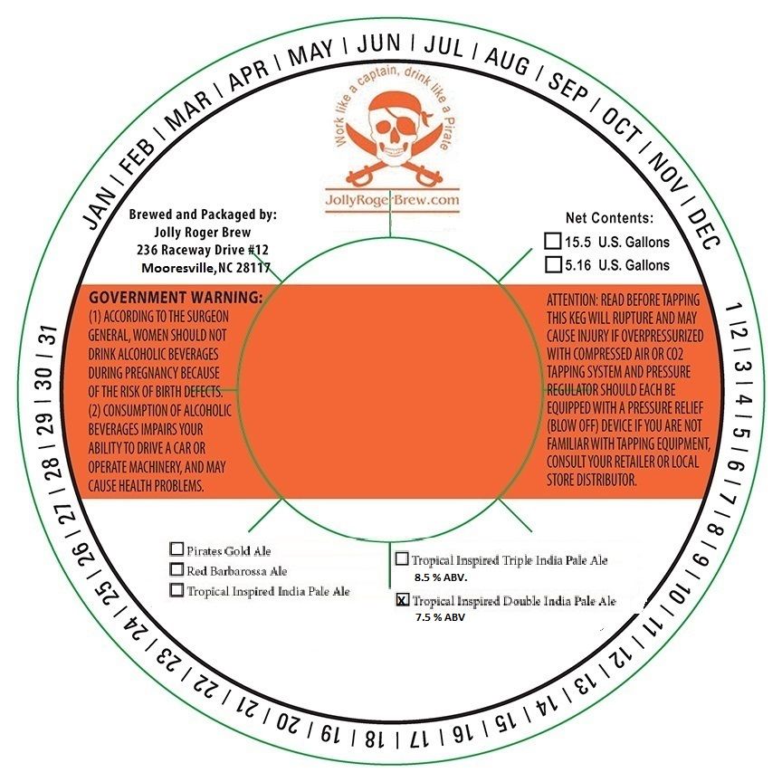 Tropical Inspired Double India Pale Ale — full label as filed with TTB