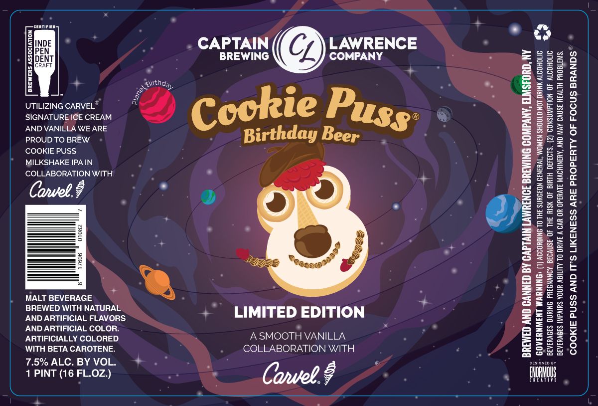Cookie Puss Birthday Beer — full label as filed with TTB