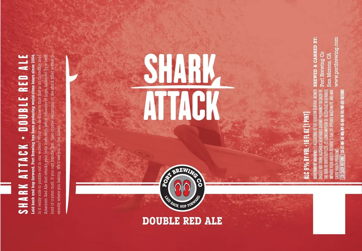 Shark Attack label art — PORT BREWING CO