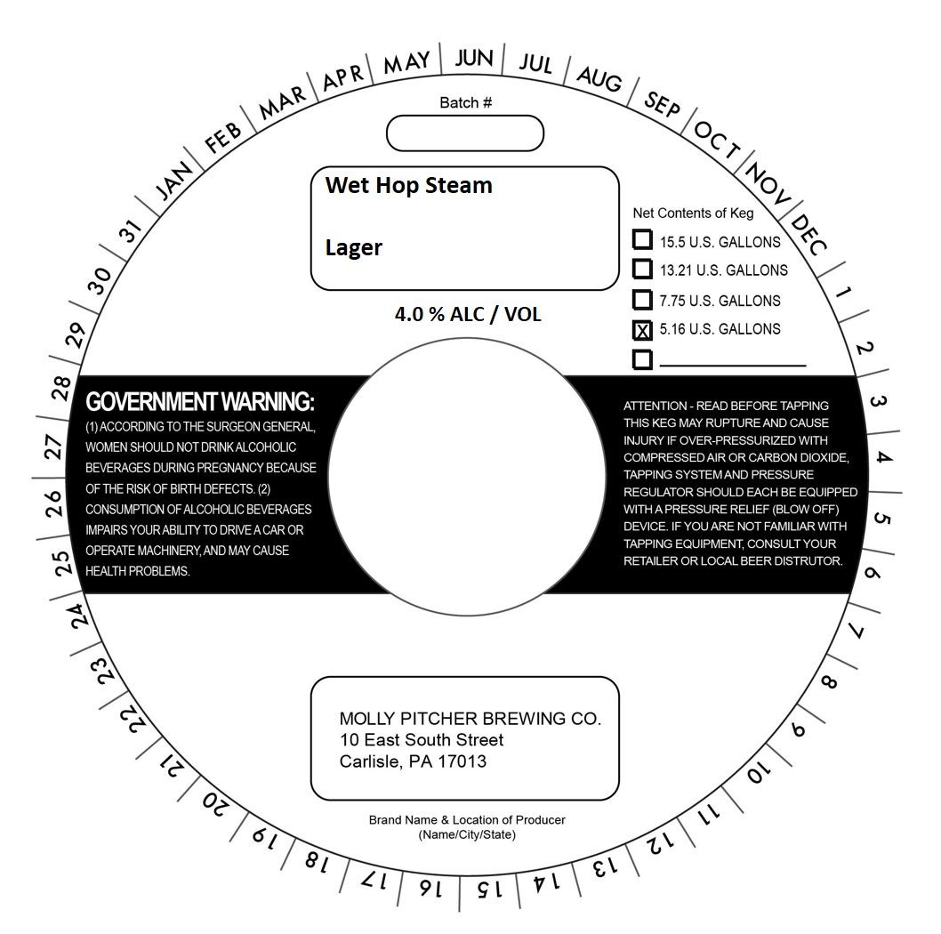 Wet Hop Steam — full label as filed with TTB
