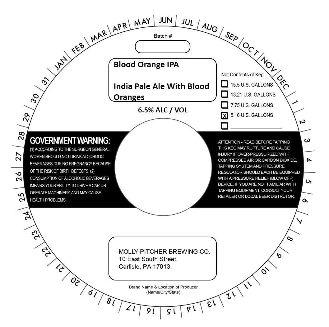 Blood Orange IPA label