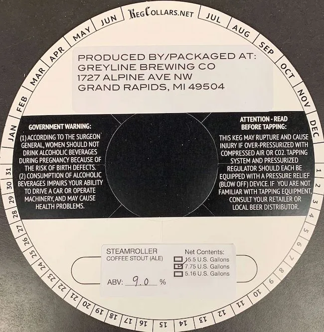 Steamroller Coffee Stout label