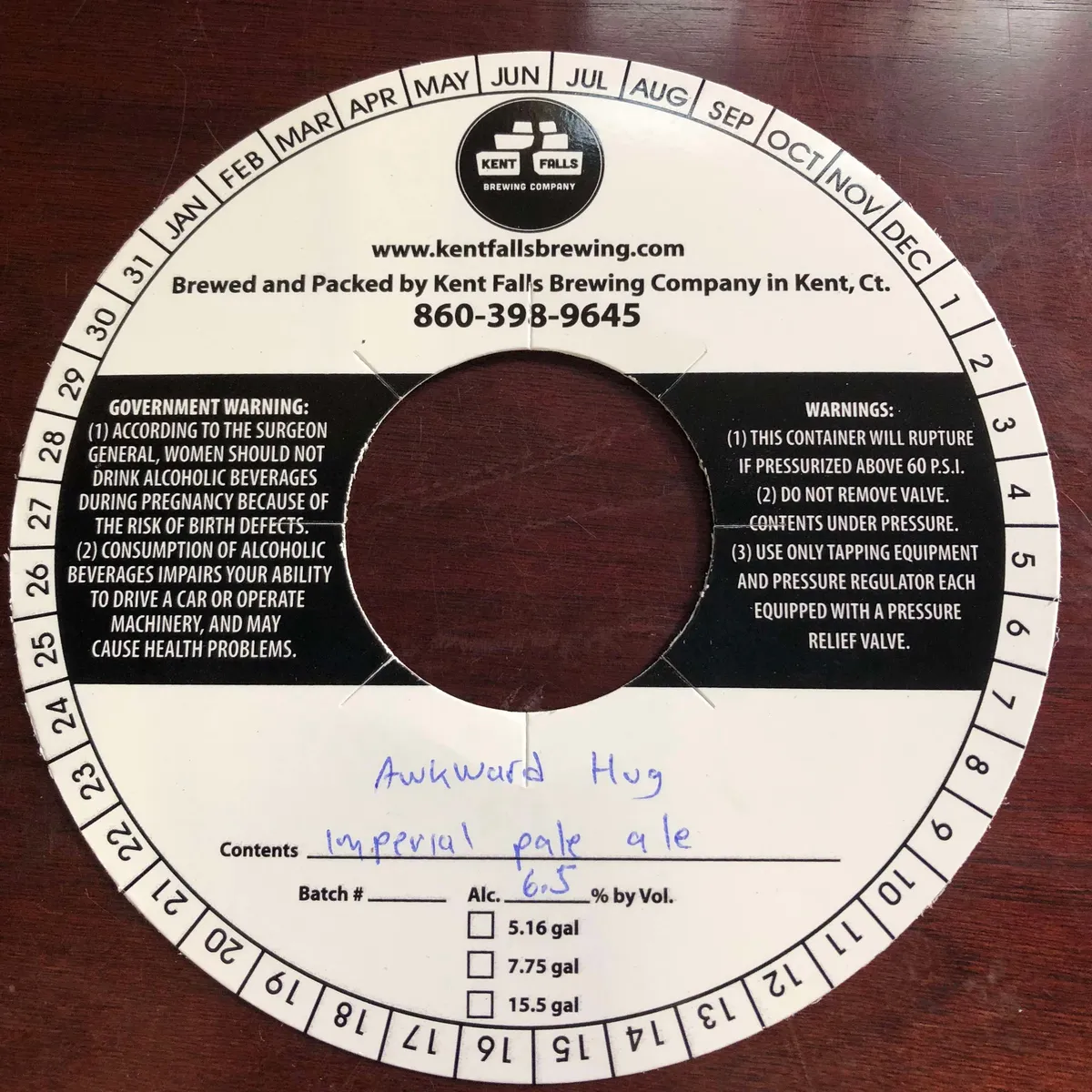 Awkward Hug label art — KENT FALLS BREWING CO.