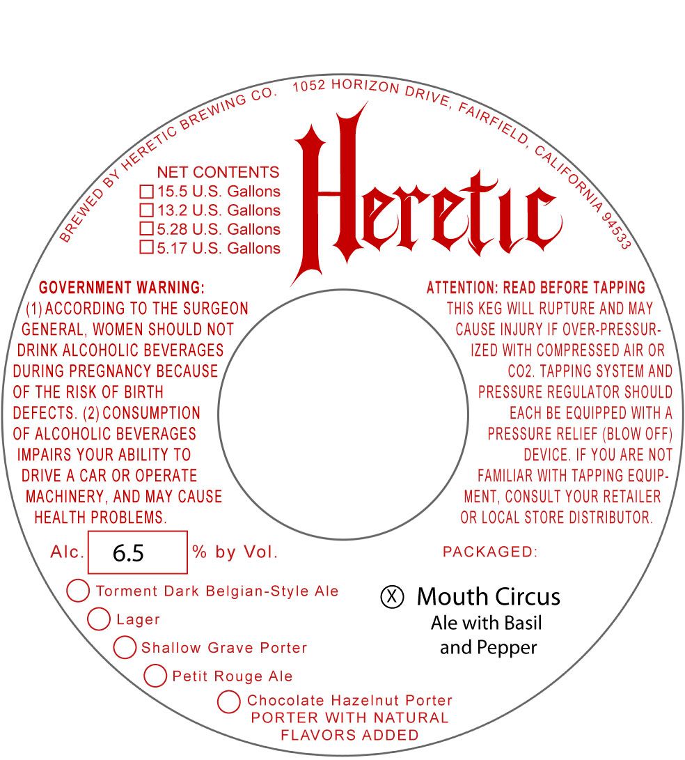 Mouth Circus — full label as filed with TTB