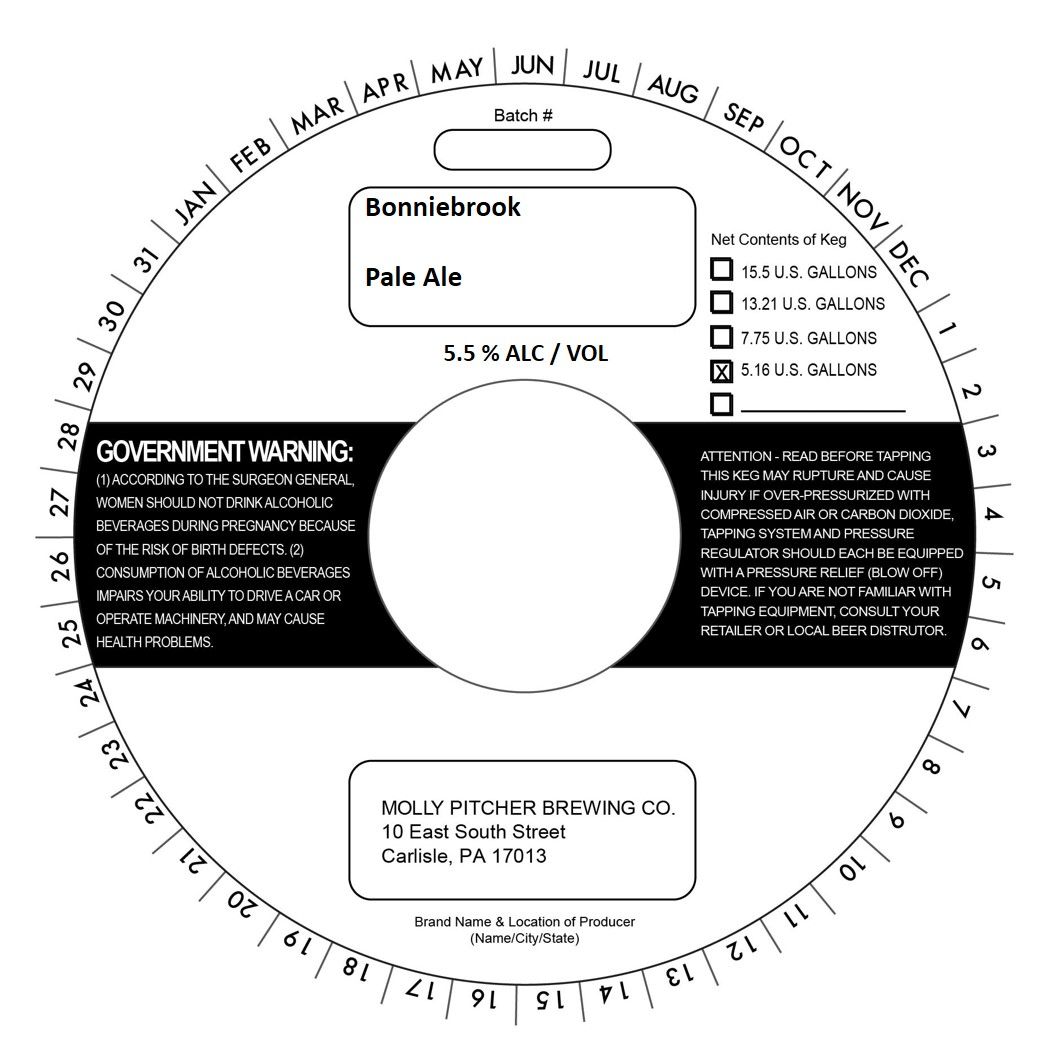 Bonniebrook — full label as filed with TTB