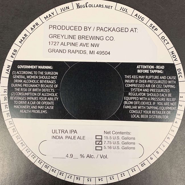 Ultra IPA — full label as filed with TTB