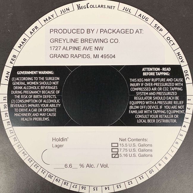 Holdin' — full label as filed with TTB