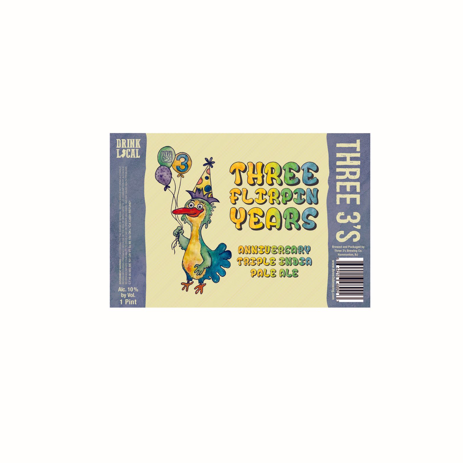 Three Flirpin Years — full label as filed with TTB