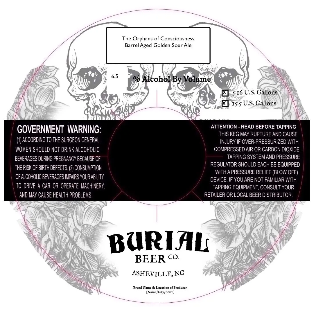 The Orphans of Consciousness label art — BURIAL BEER CO.