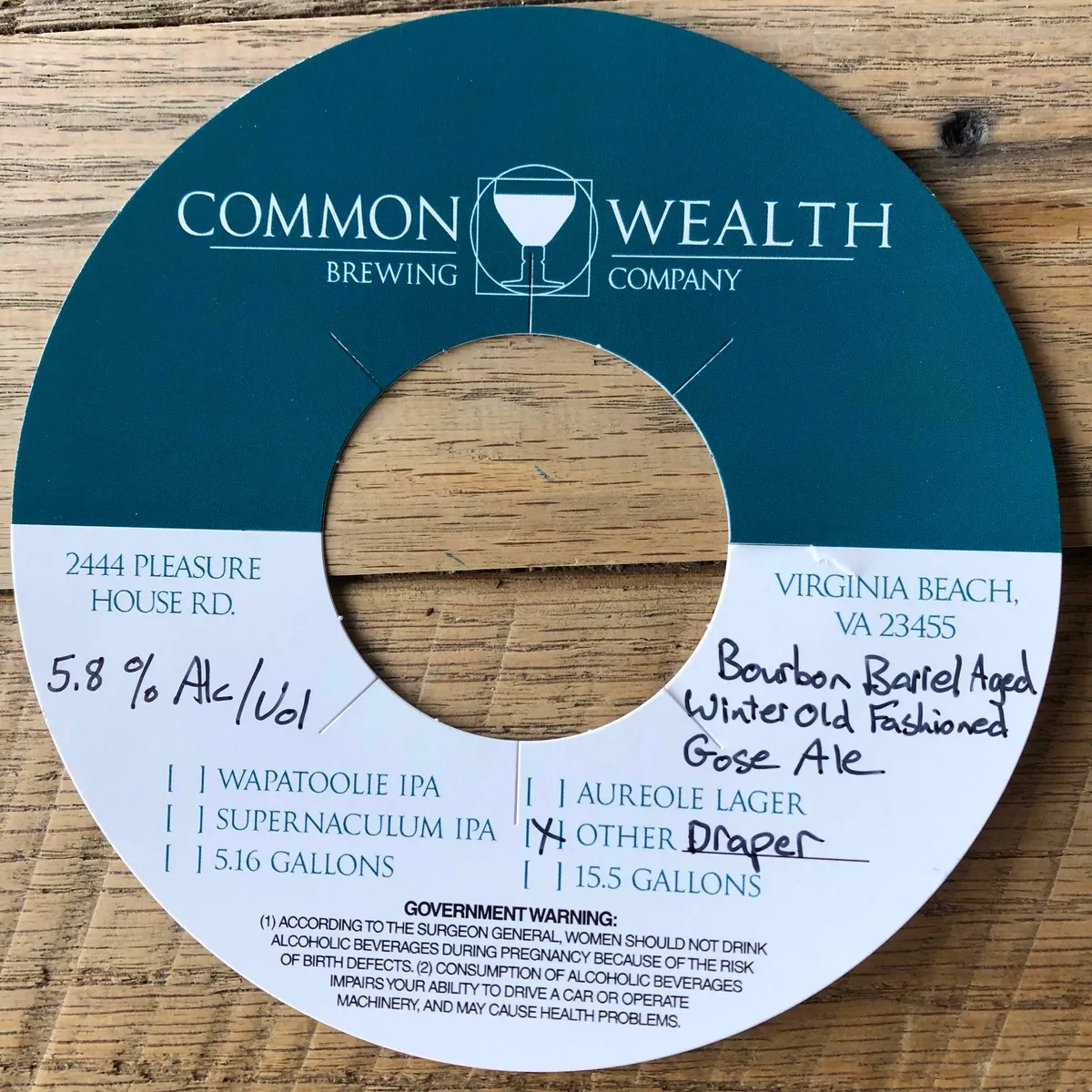 Draper label art — COMMONWEALTH BREWING COMPANY