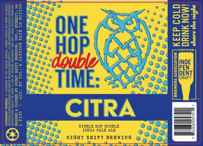 One Hop Double Time: Citra — full label as filed with TTB